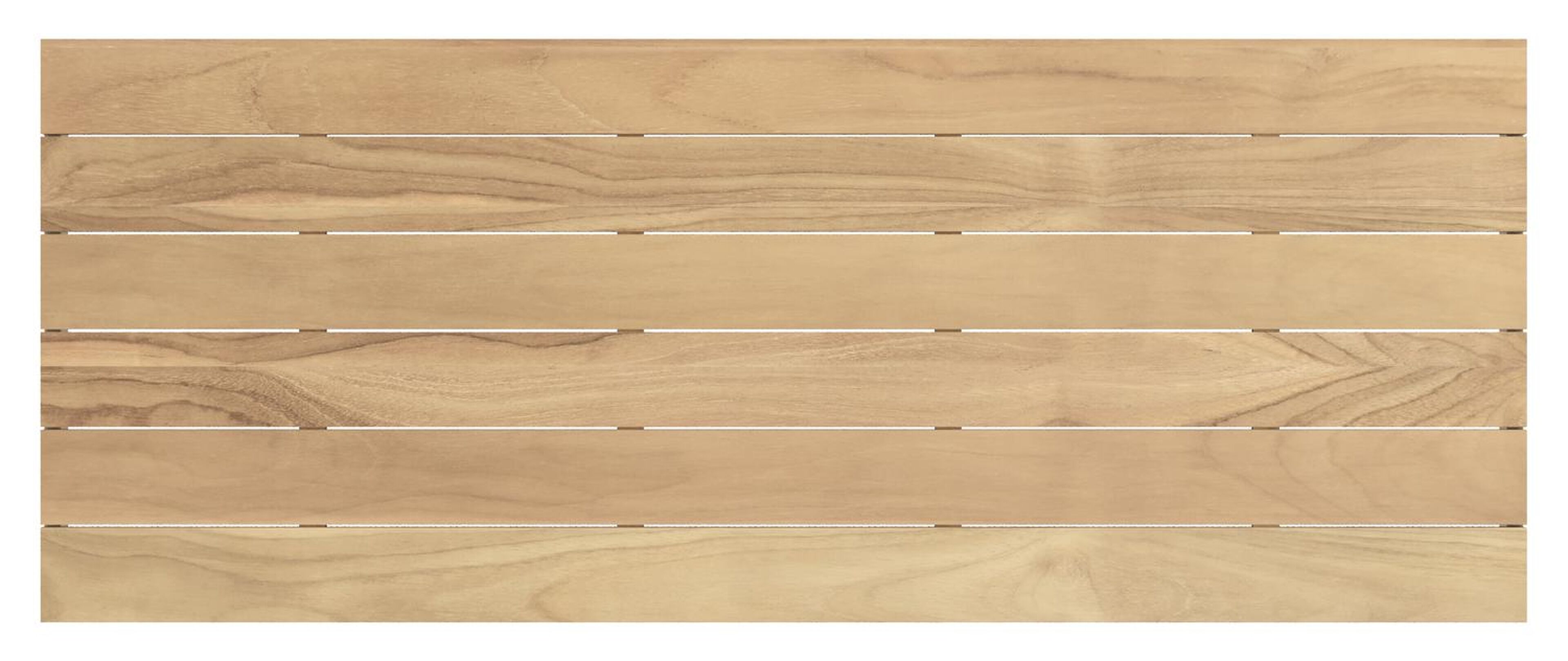 Table de jardin Como rectangulaire en aluminium beige et teck - Lg. 280 x Lrg. 110 x Haut. 73 cm