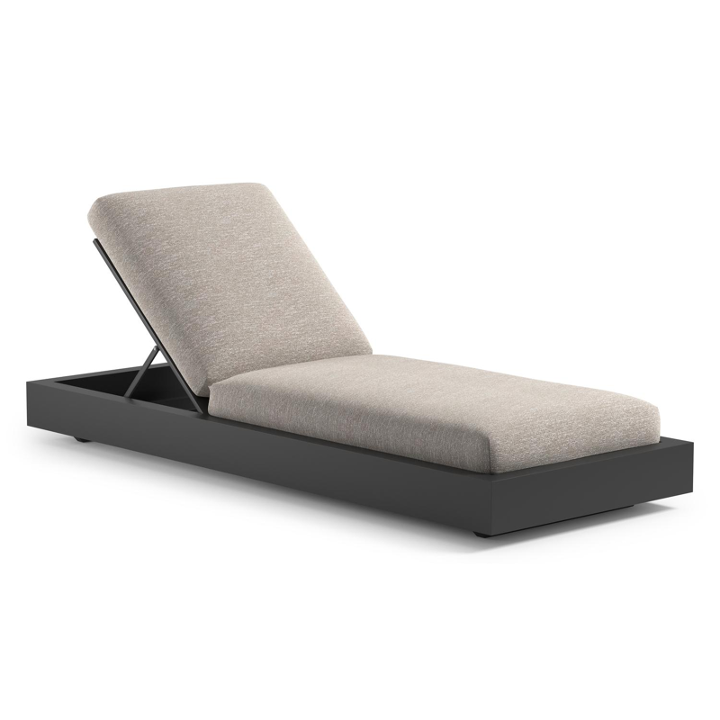 Como verstelbaar ligbed in zwart aluminium met tundra sand all weather Sunbrella® luxe kussen