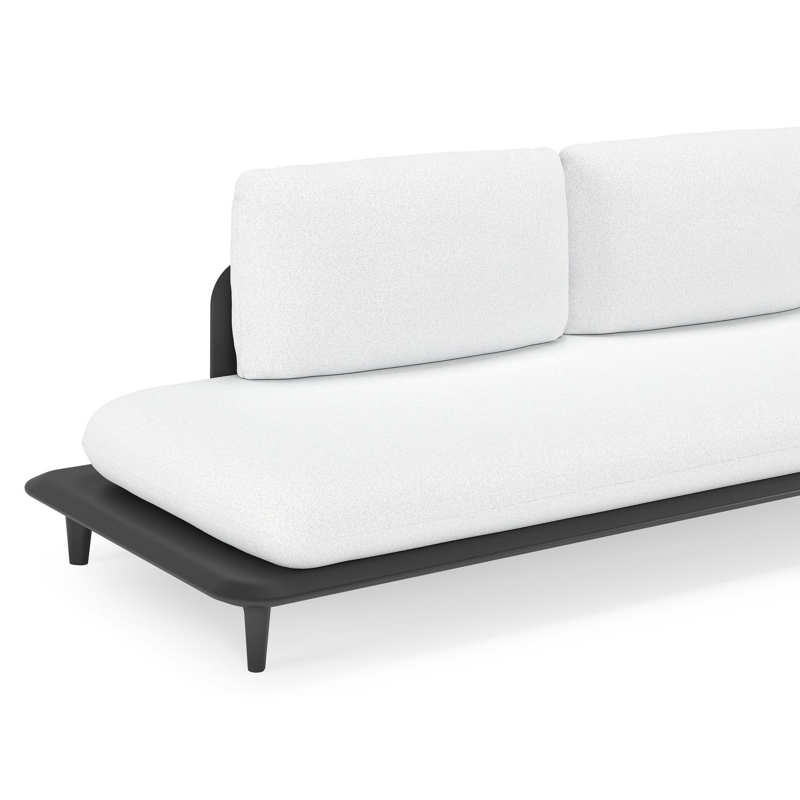 Bomero loungehoek in zwart aluminium met ego birch all weather solica kussen