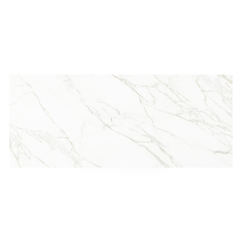 Table de jardin Cesano en aluminium blanc et céramique pleine calacatta - Lg 240 x Larg. 100 x H 75 cm