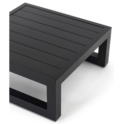 Calzo loungeset in zwart aluminium met grijs polyester kussens en loungetafel