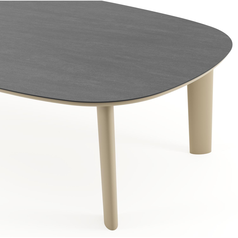 Amico tuintafel bombo xl in beige aluminium en volkeramiek Basalt Black - L 270 x B 148 x H 73.5 cm