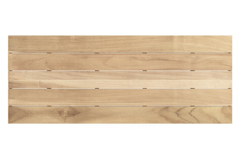 Table de jardin Nano rectangulaire en aluminium beige et teck Lg. 280 x Lrg. 110 x Haut. 75 cm