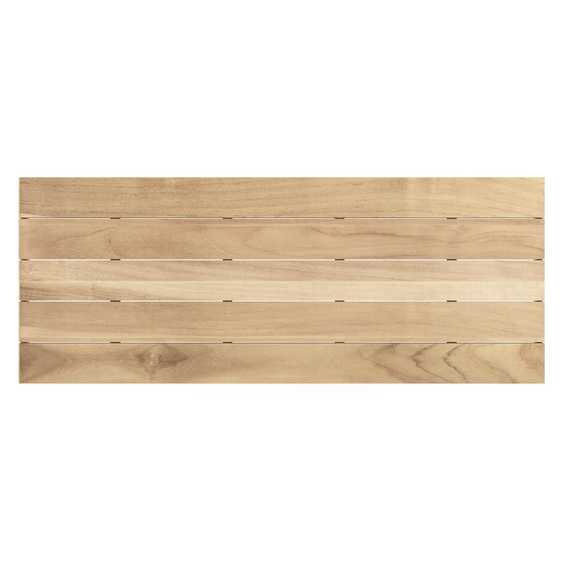 Nano tuintafel rechthoekig in beige aluminium en teak L 280 x B 110 x H 75 cm x H 75 cm