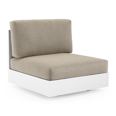 Como loungestoel in wit aluminium met catania beige all weather cosytica kussen