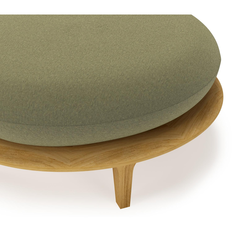 Bomero poef in teak met heritage leaf all weather sunbrella® luxe kussen