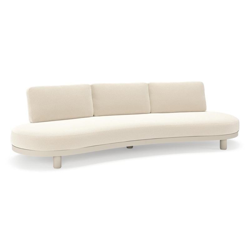 Donato loungebank in beige aluminium met all weather cosytica Althea Off White kussen