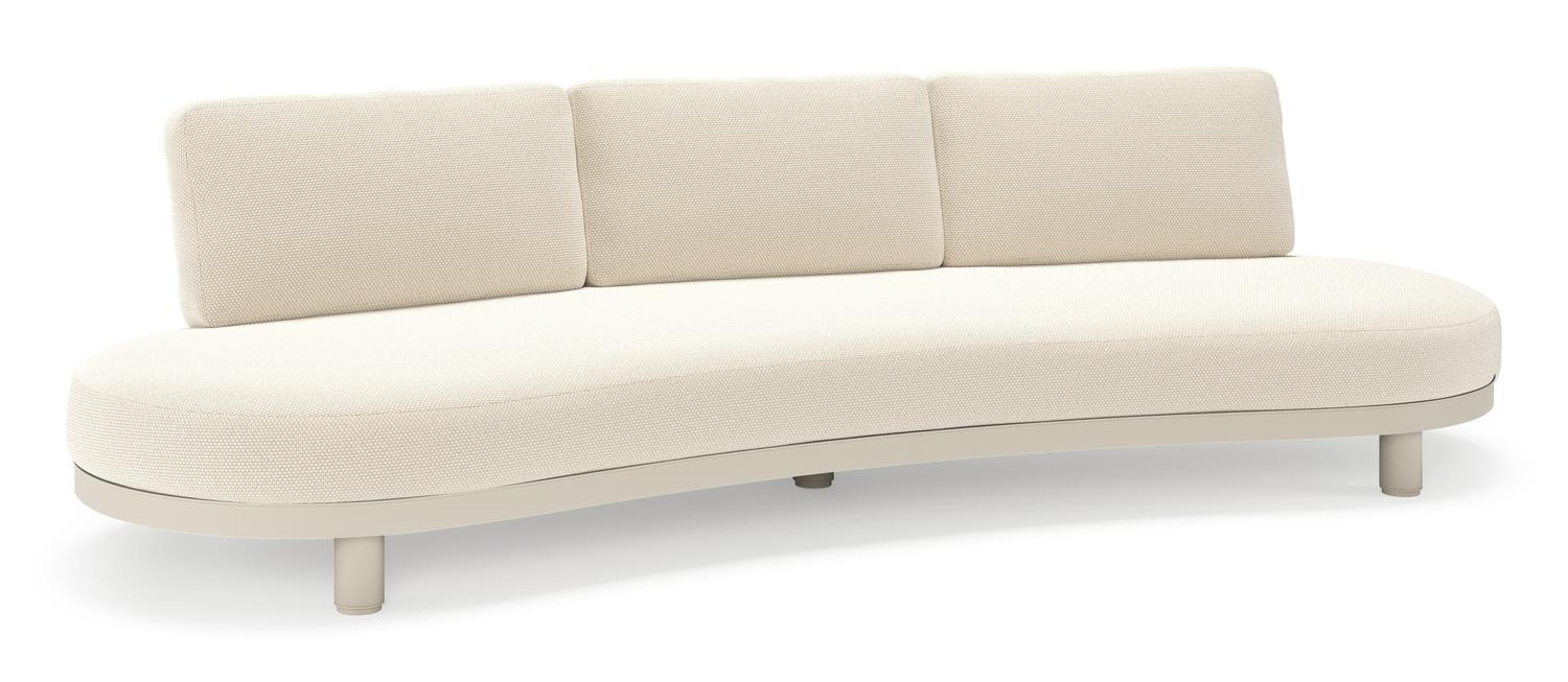 Donato loungebank in beige aluminium met all weather cosytica Althea Off White kussen