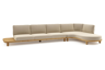 Chaise longue links + 3-zit