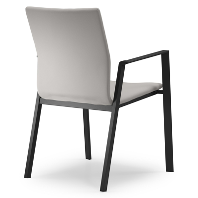 Feltro tuinset in zwart aluminium en sintered stone Notte minerale met 2 Madura tuinstoelen