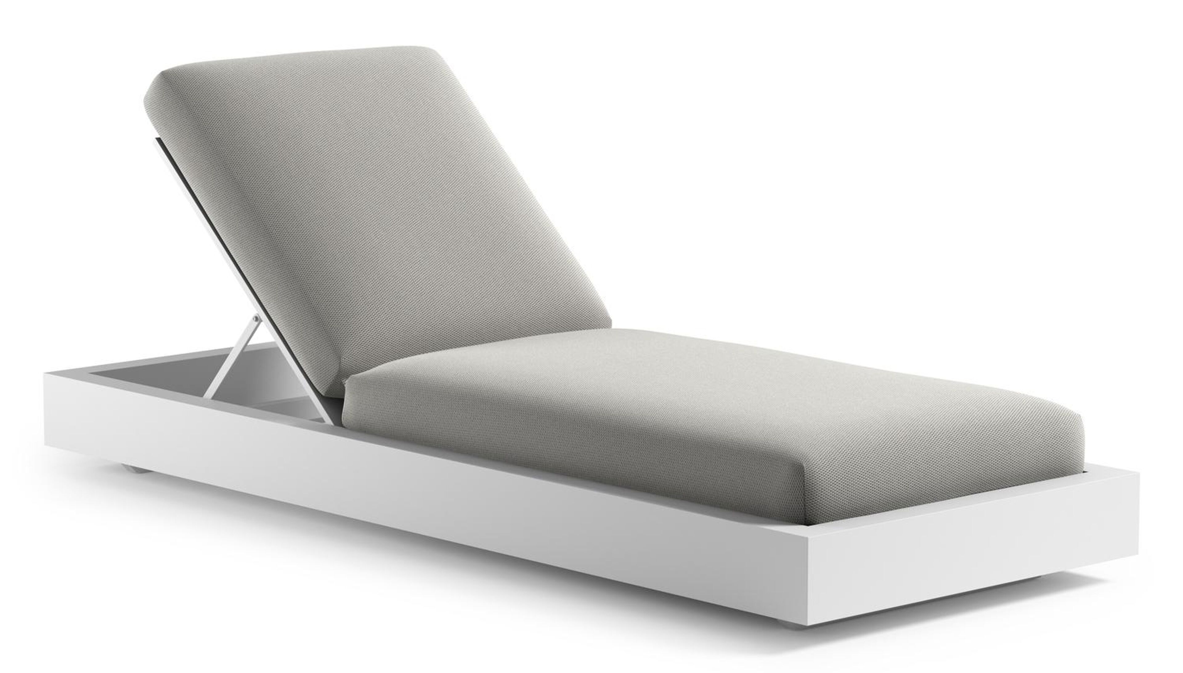 Como verstelbaar ligbed in wit aluminium met lopi ash all weather Sunbrella® luxe kussen