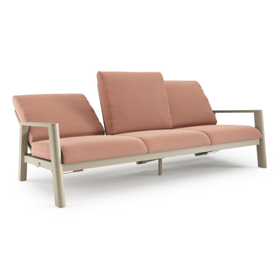 Cirello loungebank in beige aluminium met lopi fawn all weather sunbrella® luxe kussen