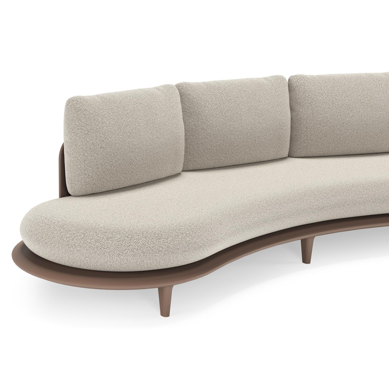 Bomero loungeset in taupe aluminium met firenze sand all weather solica kussen