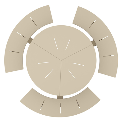 Rondino picknicktafel in beige aluminium - Dia. 207 x H. 71.5 cm