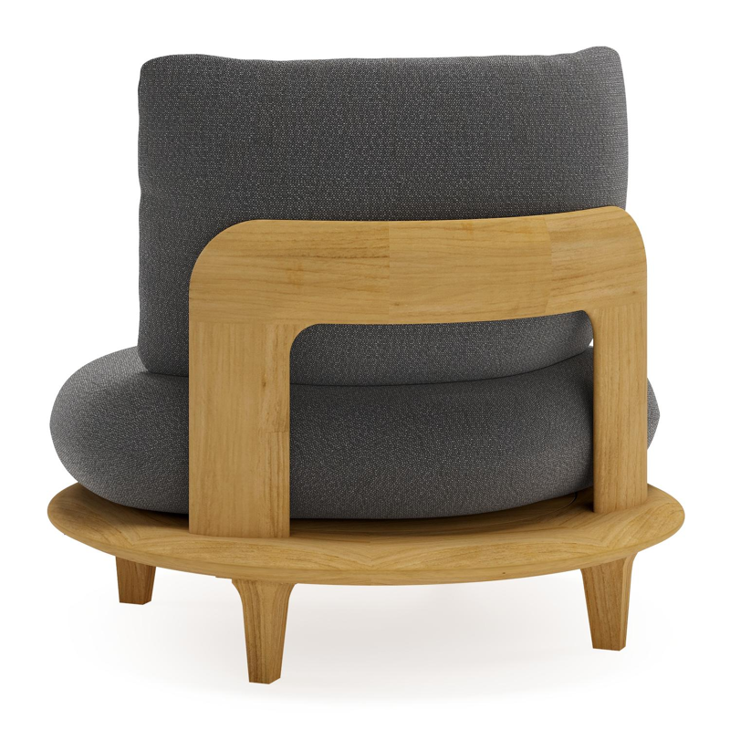 Bomero loungestoel in teak met savane tornado all weather sunbrella® luxe kussen