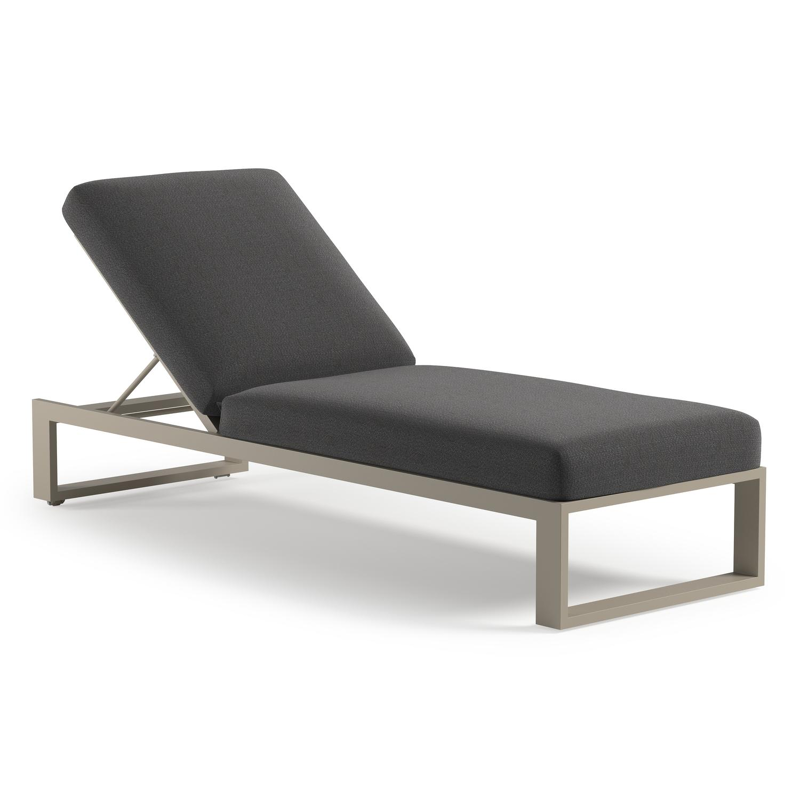 Verato verstelbaar ligbed in beige aluminium met savane tornado all weather sunbrella® luxe