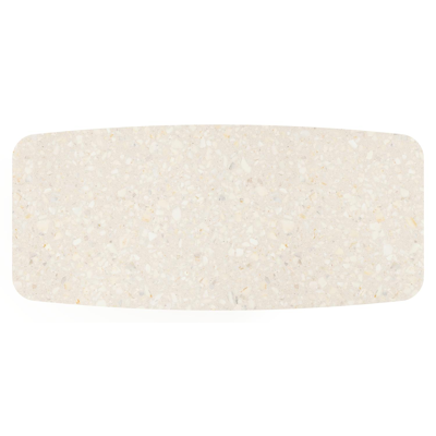 Lacrima tuintafel bootvorm in beige aluminium en volkeramiek retrostone - L 255 x B 115 cm