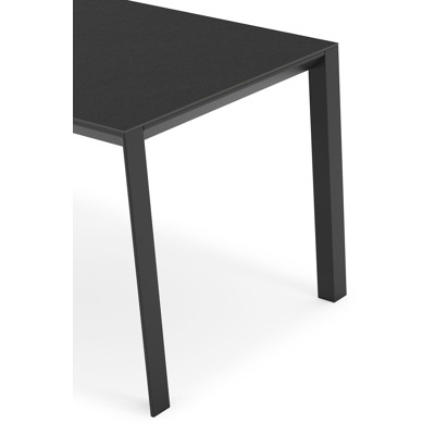 Table de jardin Malito en aluminium noir et céramique pleine nero black - Lg 140 x Larg. 80 x H 75 cm