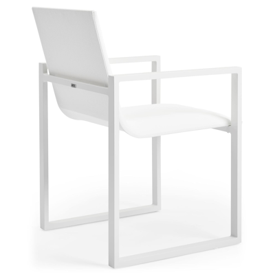 Verato tuinstoel in wit aluminium en wit comfort textilene