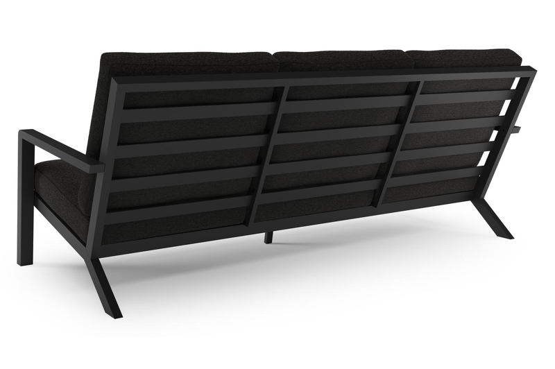 Nelas loungebank in zwart aluminium met zwart kussen