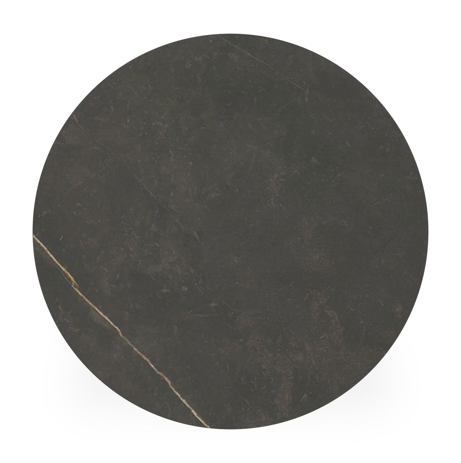 Fano low dining loungetafel in zwart aluminium en volkeramiek calatorao - Dia. 65 x H 55 cm