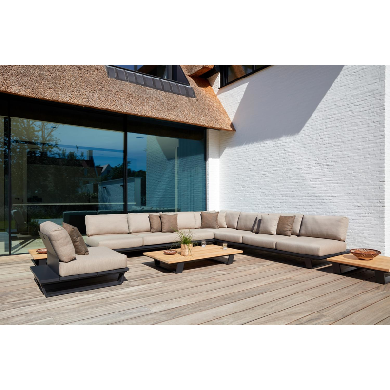 Pagino lounge 1-zit in zwart aluminium