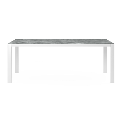 Como tuintafel in wit aluminium en volkeramiek mar del plata - L 200 x B 100 x H 75,6 cm
