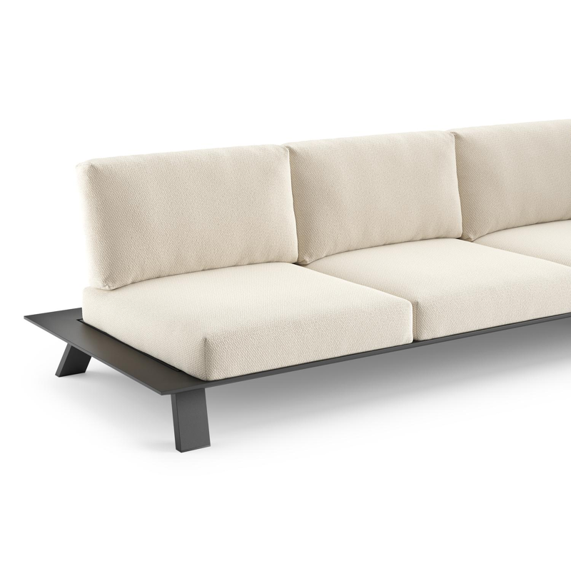 Cesano loungeset in zwart aluminium met althea off white all weather Cosytica kussen