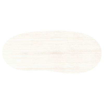 Amico tuintafel organisch in taupe aluminium en volkeramiek Travertino Bianco - L 280 x B 120 x H 73.5 cm