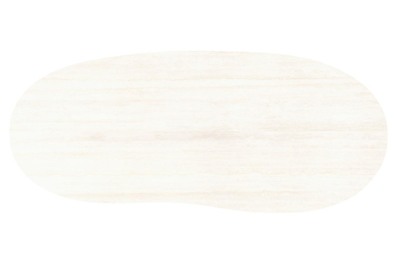 Amico tuintafel organisch in taupe aluminium en volkeramiek Travertino Bianco - L 280 x B 120 x H 73.5 cm