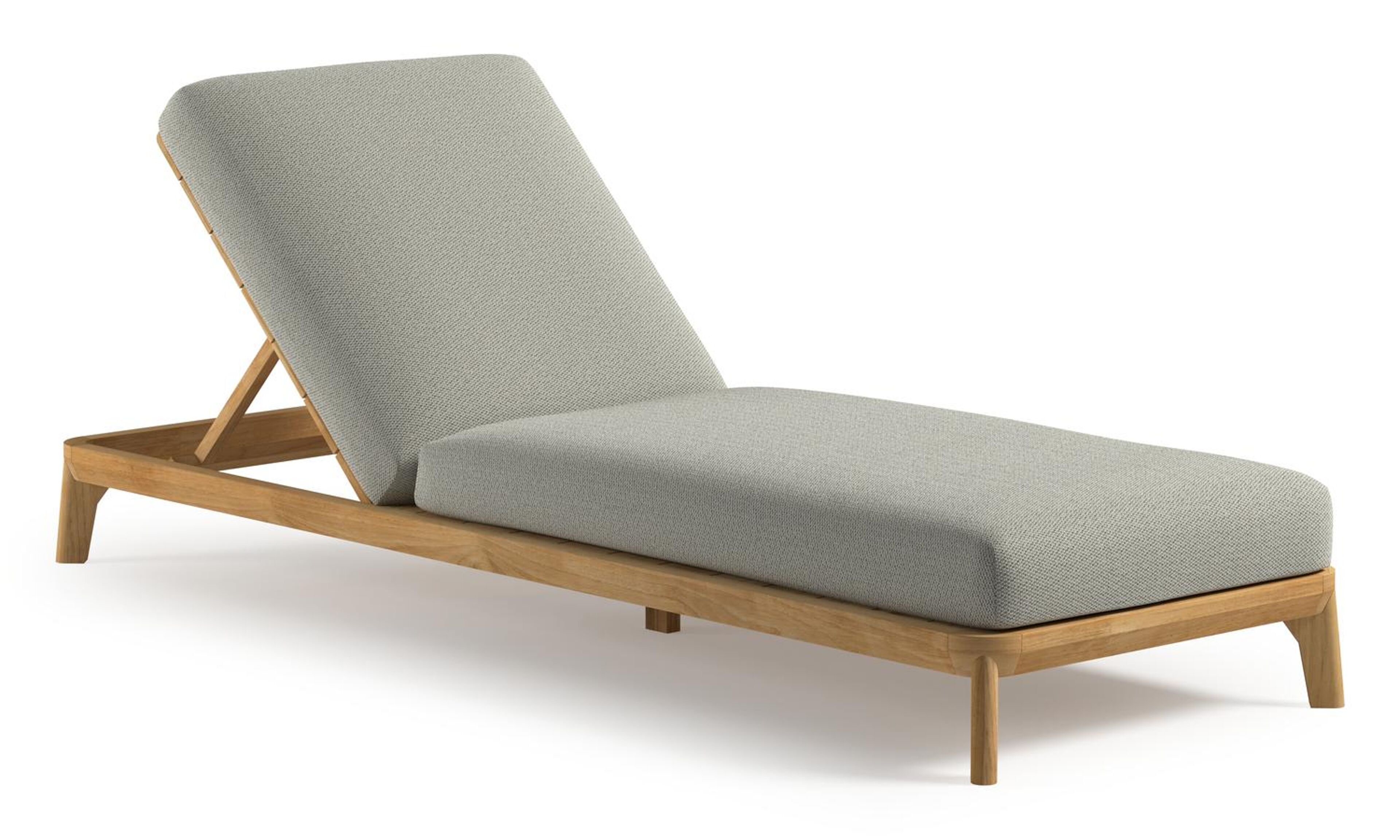 Orso verstelbaar ligbed in teak met lopi bud all weather Sunbrella® luxe kussen