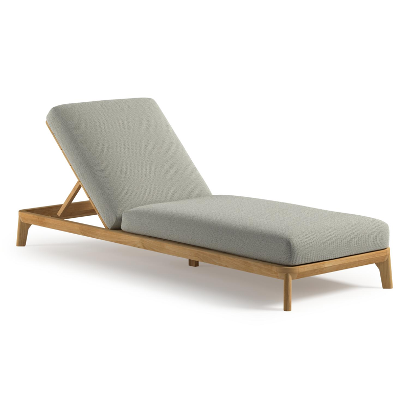 Orso verstelbaar ligbed in teak met lopi bud all weather Sunbrella® luxe kussen