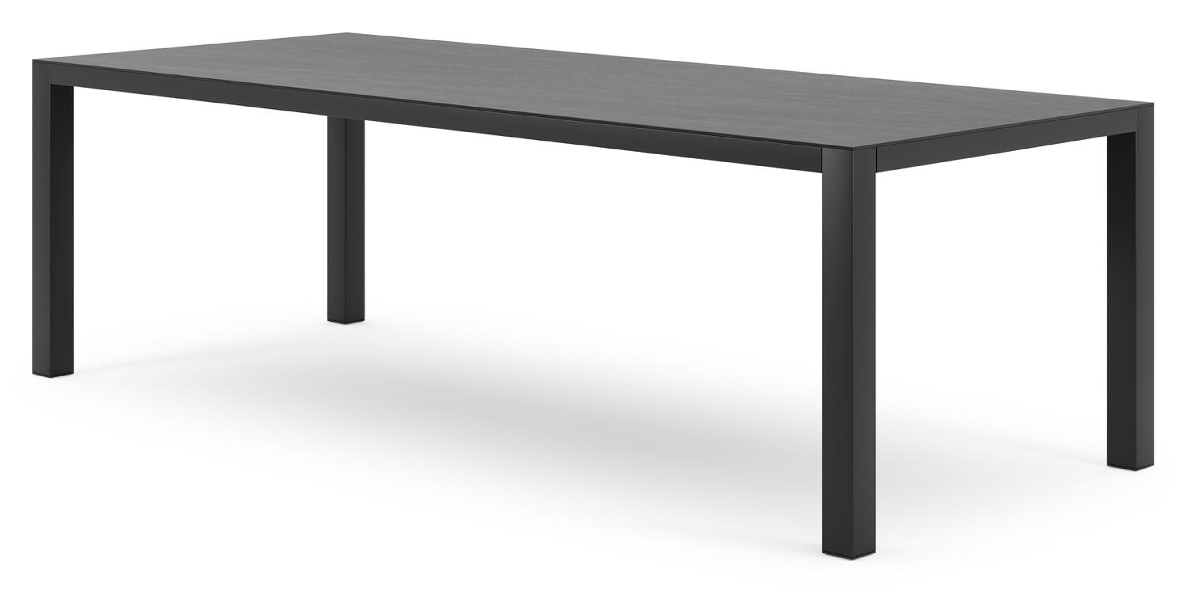 Como tuintafel in zwart aluminium en volkeramiek basalt black - L 240 x B 100 x H 75 cm