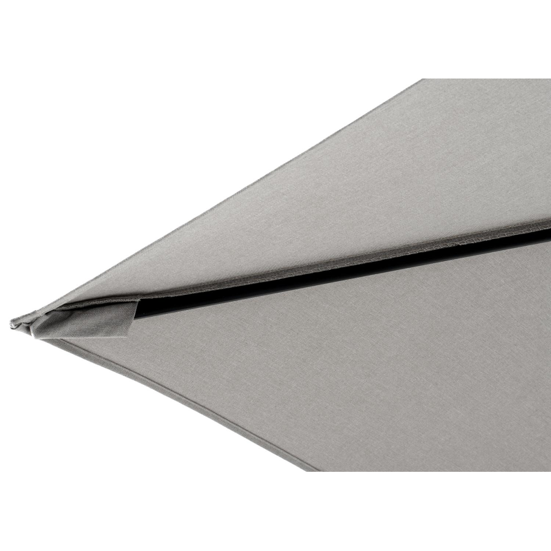 Calpe zweefparasol in zwart aluminium met grijs weather+ softtouch parasoldoek - L1 270 x L2 270 cm (zonder voet)