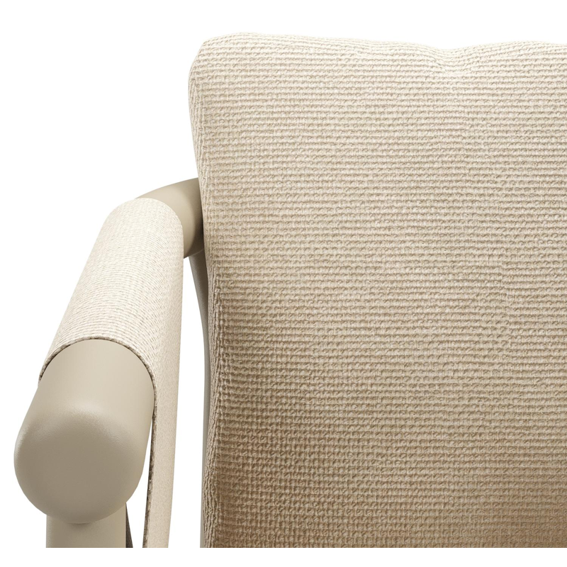 Amico stapelbare tuinstoel in beige aluminium met stoelkussen in All Weather Cosytica Althea Chalk