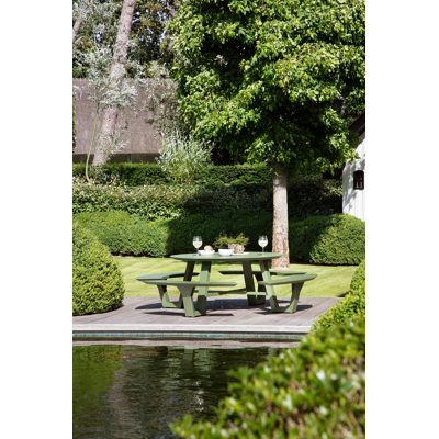 Rondino picknicktafel frame in groen aluminium - Dia. 236 cm