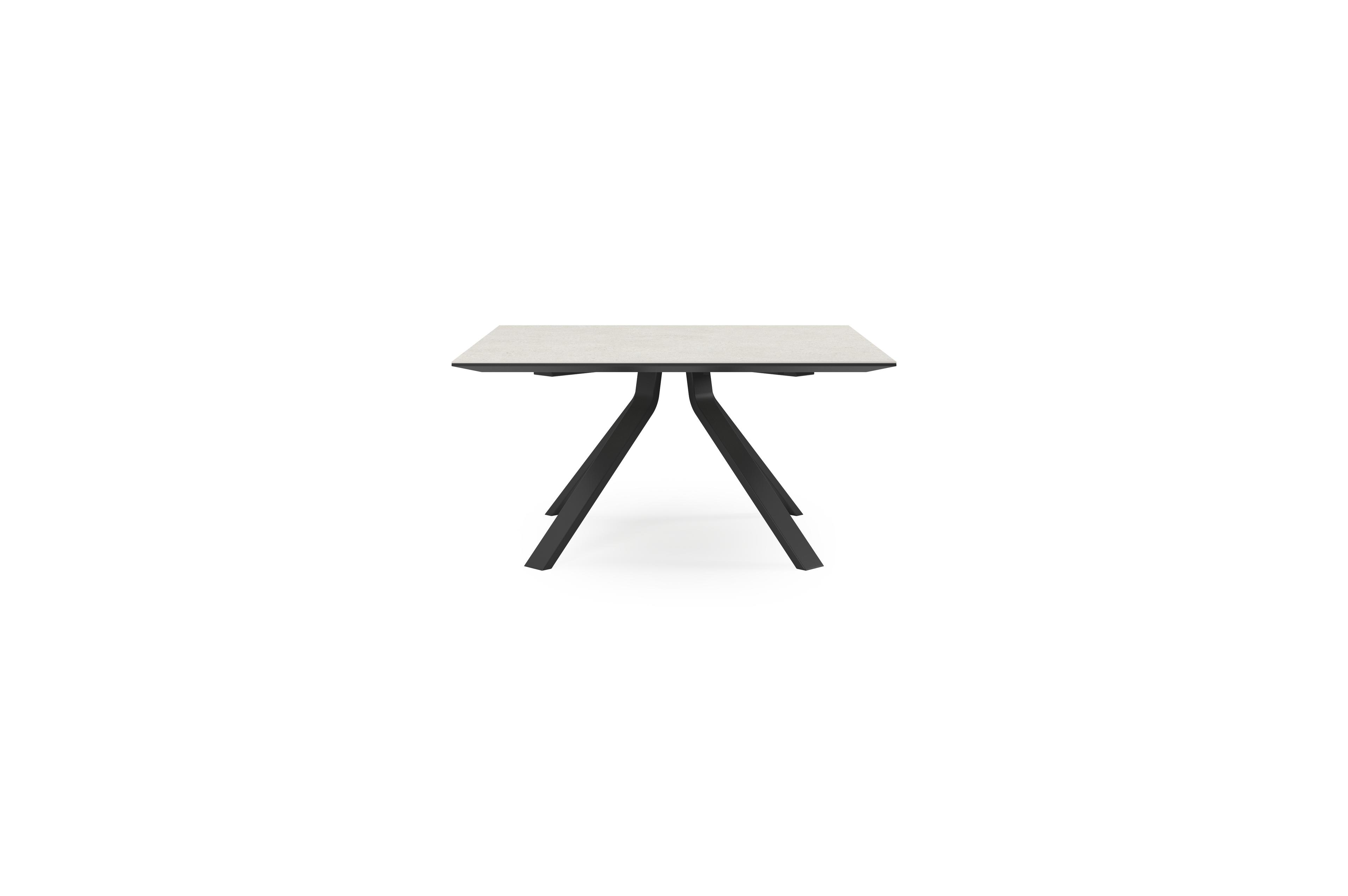 Cesano tuintafel in zwart aluminium en volkeramiek shilin - L 148 x B 148 x H 74,5 cm