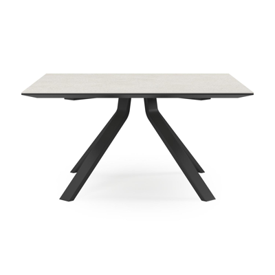 Cesano tuintafel in zwart aluminium en volkeramiek shilin - L 148 x B 148 x H 74,5 cm