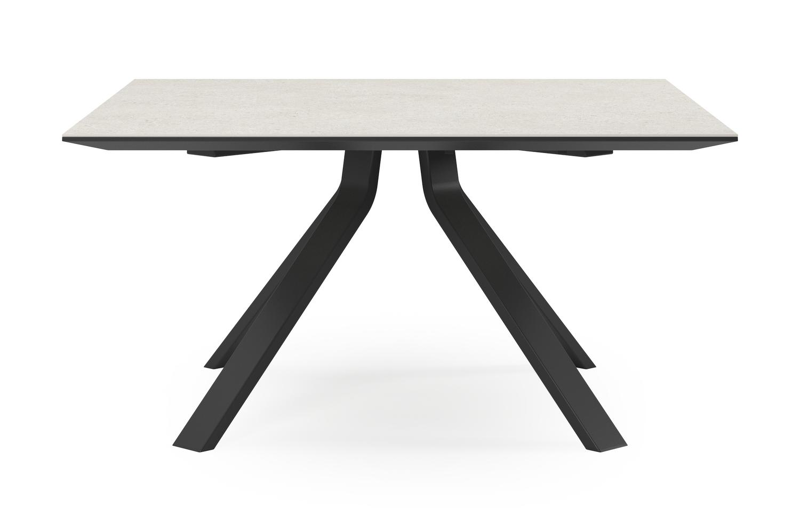 Cesano tuintafel in zwart aluminium en volkeramiek shilin - L 148 x B 148 x H 74,5 cm