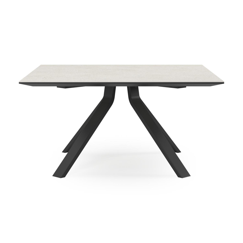 Cesano tuintafel in zwart aluminium en volkeramiek shilin - L 148 x B 148 x H 74,5 cm