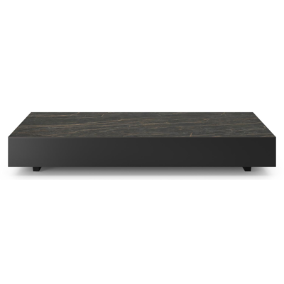 Como loungetafel in zwart aluminium en black obsession volkeramiek - L 140 x B 80 x H 20 cm