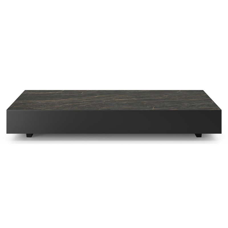 Como loungetafel in zwart aluminium en black obsession volkeramiek - L 140 x B 80 x H 20 cm