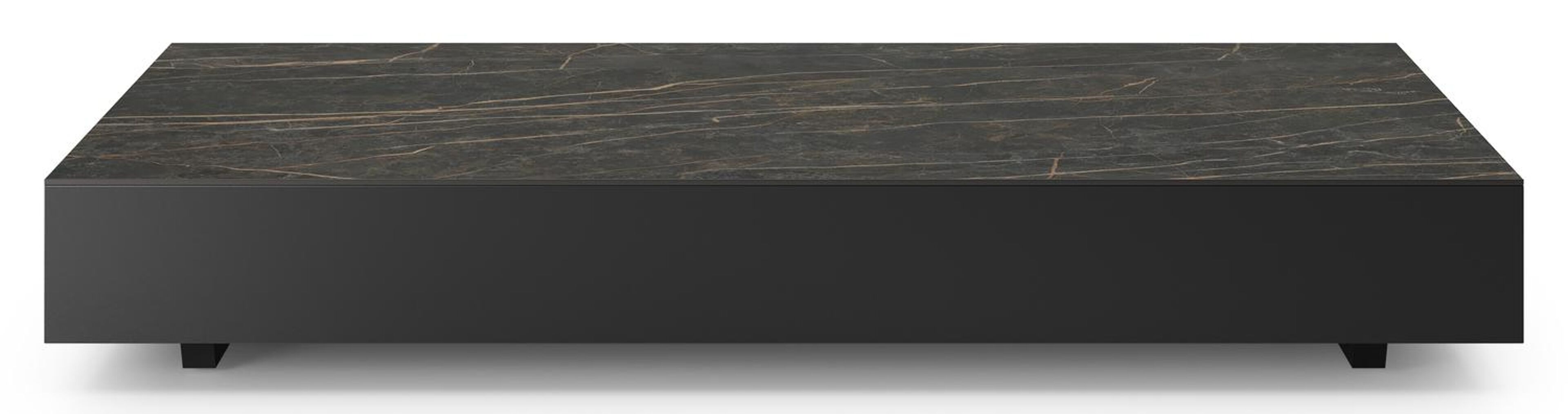 Como loungetafel in zwart aluminium en black obsession volkeramiek - L 140 x B 80 x H 20 cm