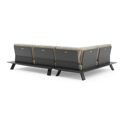 Cesano loungehoek in zwart aluminium met catania beige all weather Cosytica kussen