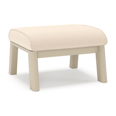 Pouf Cirello en aluminium beige et coussins en all weather sunbrella® luxe heritage papyrus