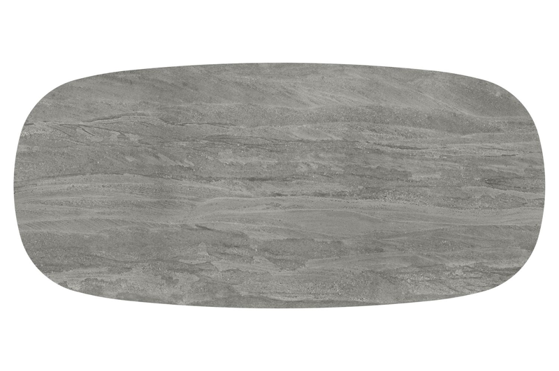 Table de jardin Amico bombo en aluminium noir et céramique pleine Aspen Grey - Lg. 270 x Lrg. 125 x Haut. 73.5 cm