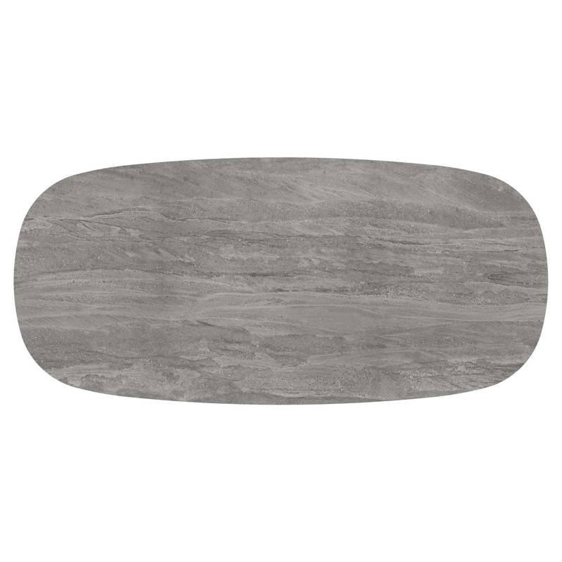 Amico tuintafel bombo in zwart aluminium en volkeramiek Aspen Grey - L 270 x B 125 x H 73.5 cm