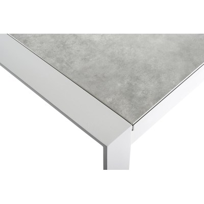 Ceramo verlengbare tuintafel in wit aluminium met tafelblad in volkeramiek - L 220 x B 106 cm