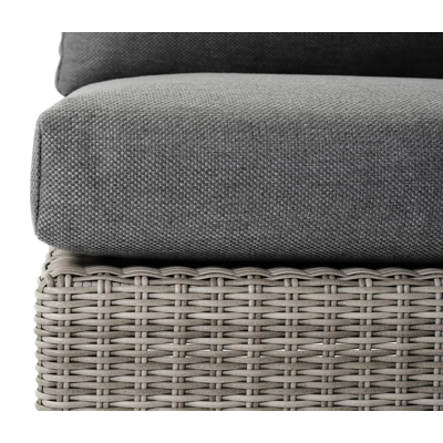 Pintura loungezetel 1-zit in grijs wicker en grijs met grijs weather+ softtouch kussen