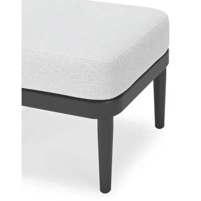 Pouf Orso en aluminium noir et coussins en all weather solica Ego Birch